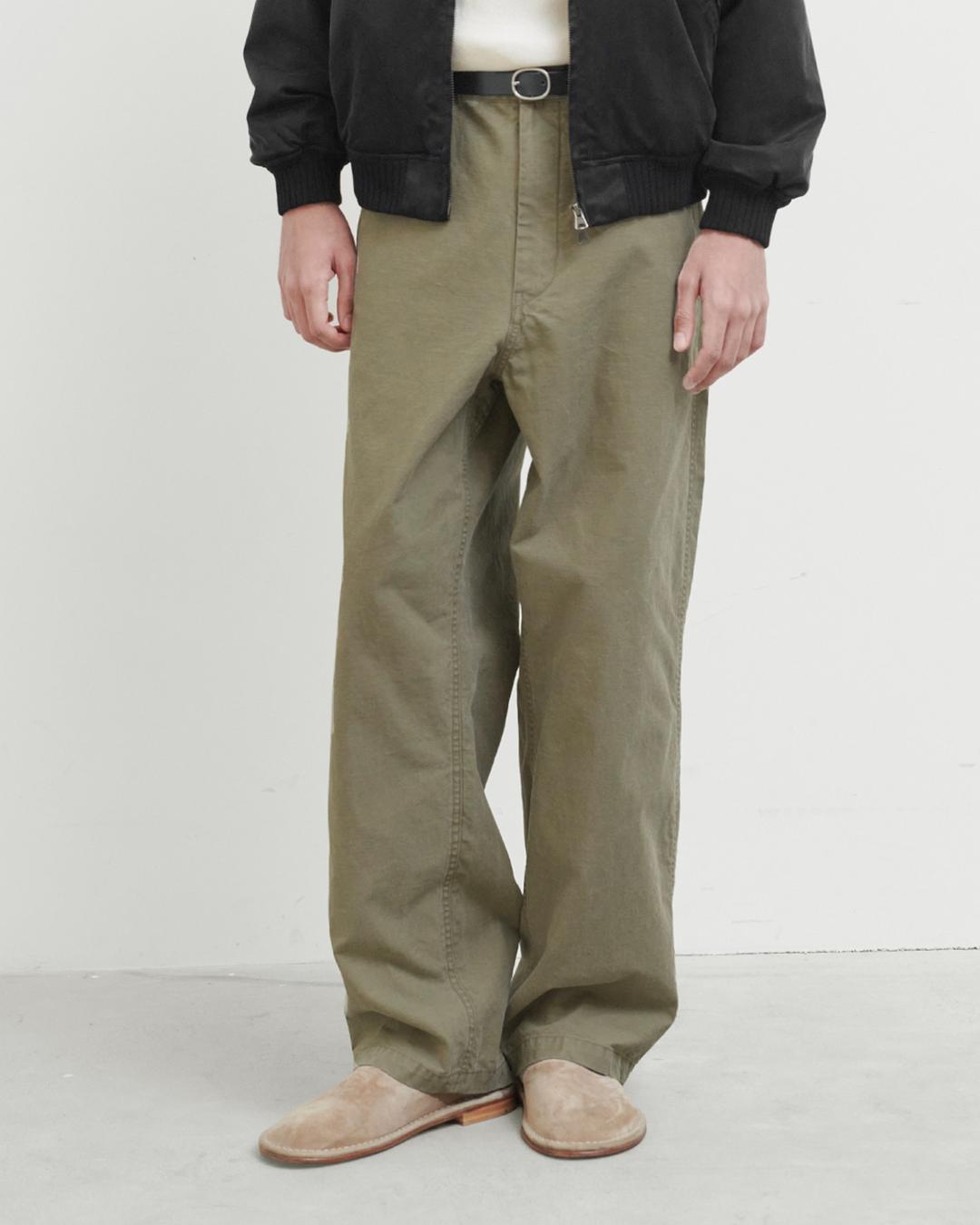 French Work Pants, Olive Grey