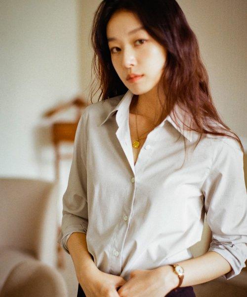 SITP5070 regular-fit signature shirt_Olive gray