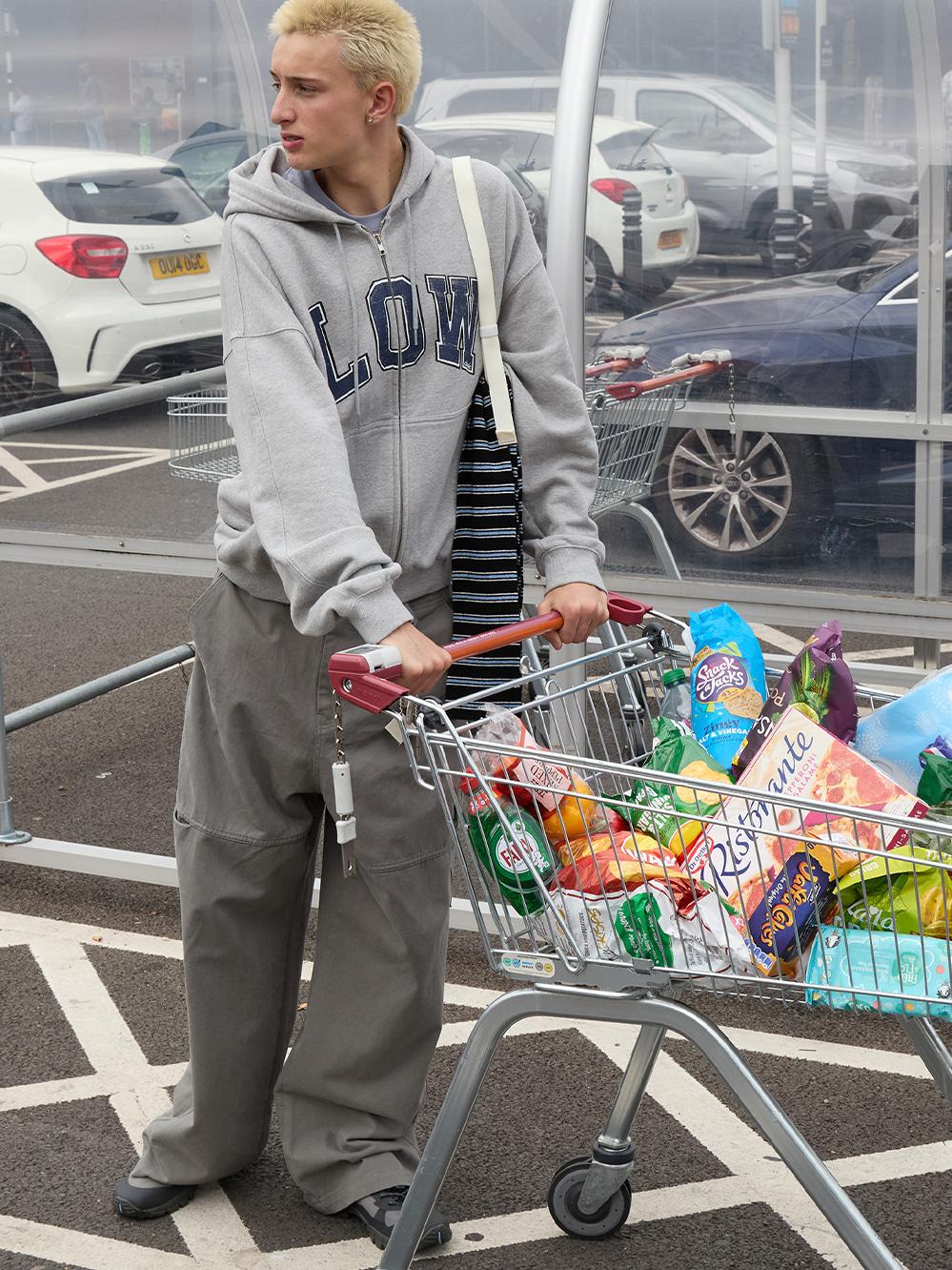 Low Soft Sweat Zip-Up Hoodie_Melange Grey
