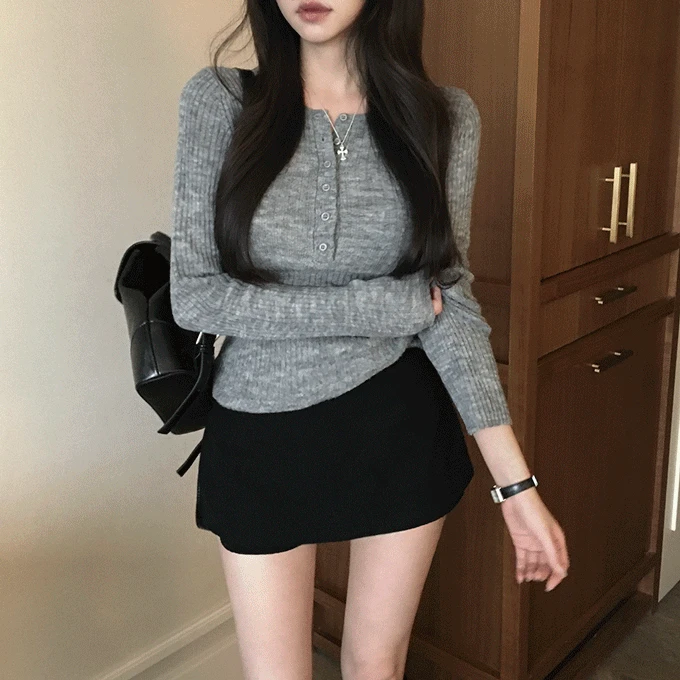 [가을신상] 수헨 울20% 헨리넥 골지 니트 -5 color