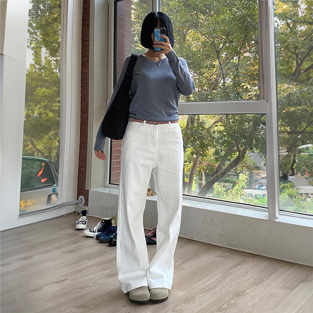 Bella 브이넥 슬림 스웨터-3colors