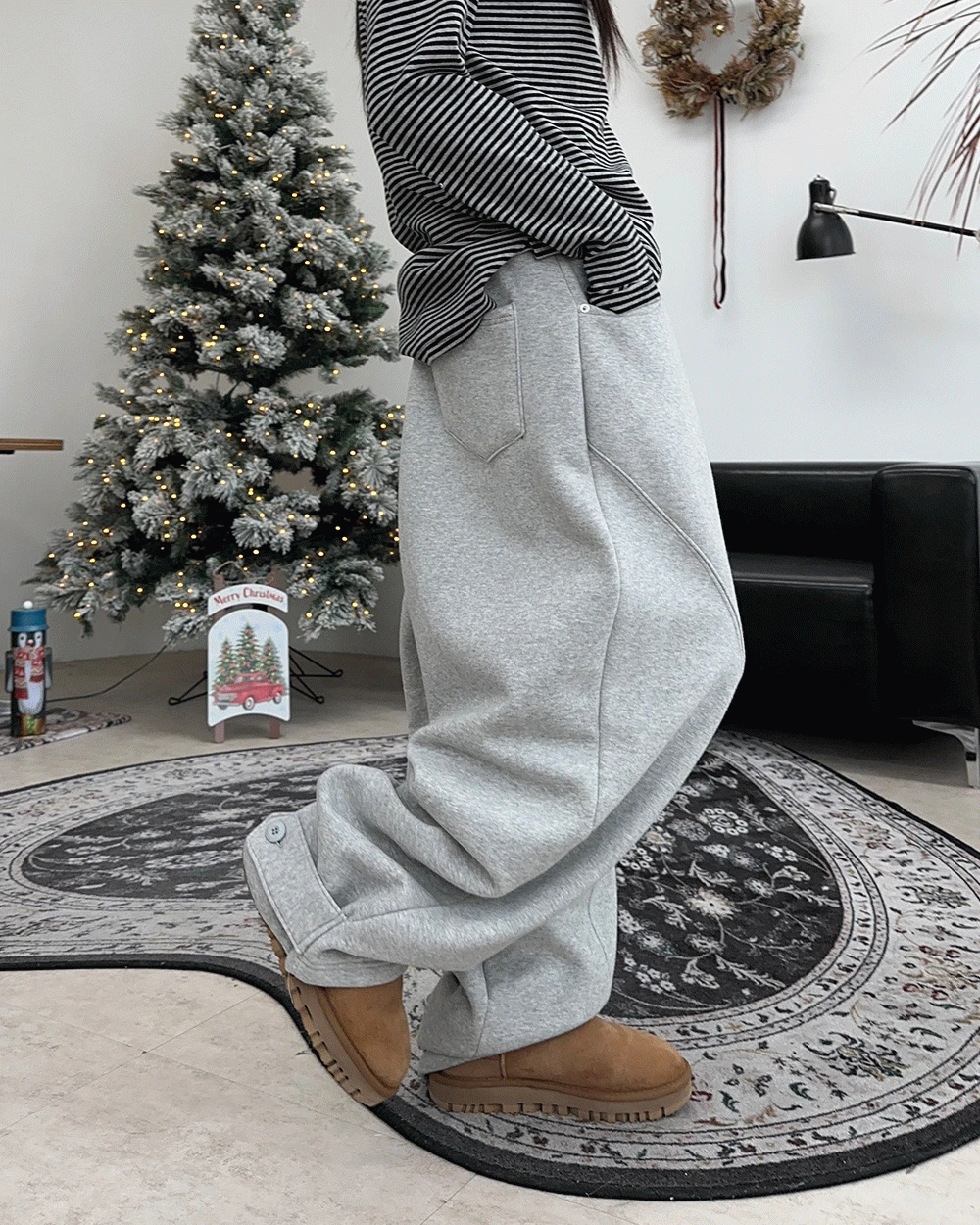 에디스 비죠 양기모 절개 팬츠