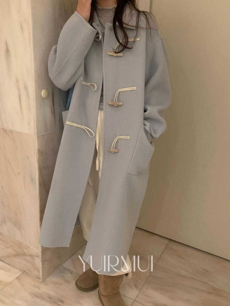 유이르무이 pyt 프리티영띵 울90 토글 카라 롱 핸드메이드 코트 3color
