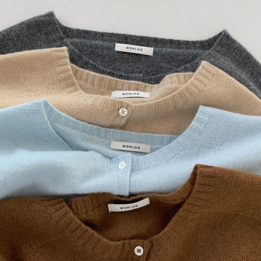 WONT 마카롱 울 라운드 가디건