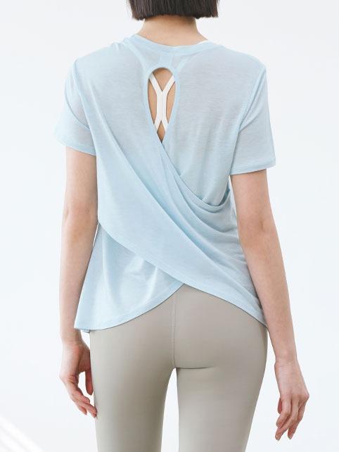 루즈핏 리프 백 숏 슬리브