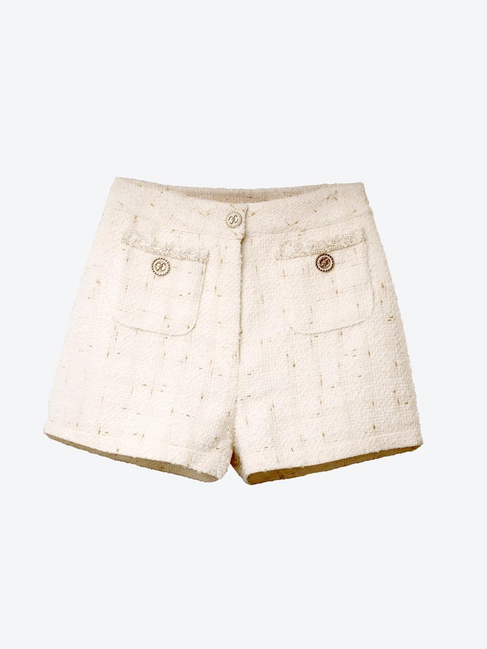 UNTAGE Bouclé Tweed Shorts (white)