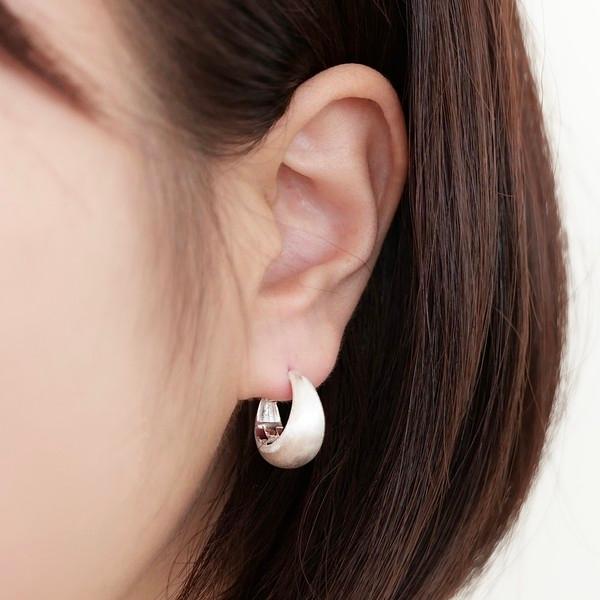 Matte Scratch Bold Ring Earrings (Silver 925)