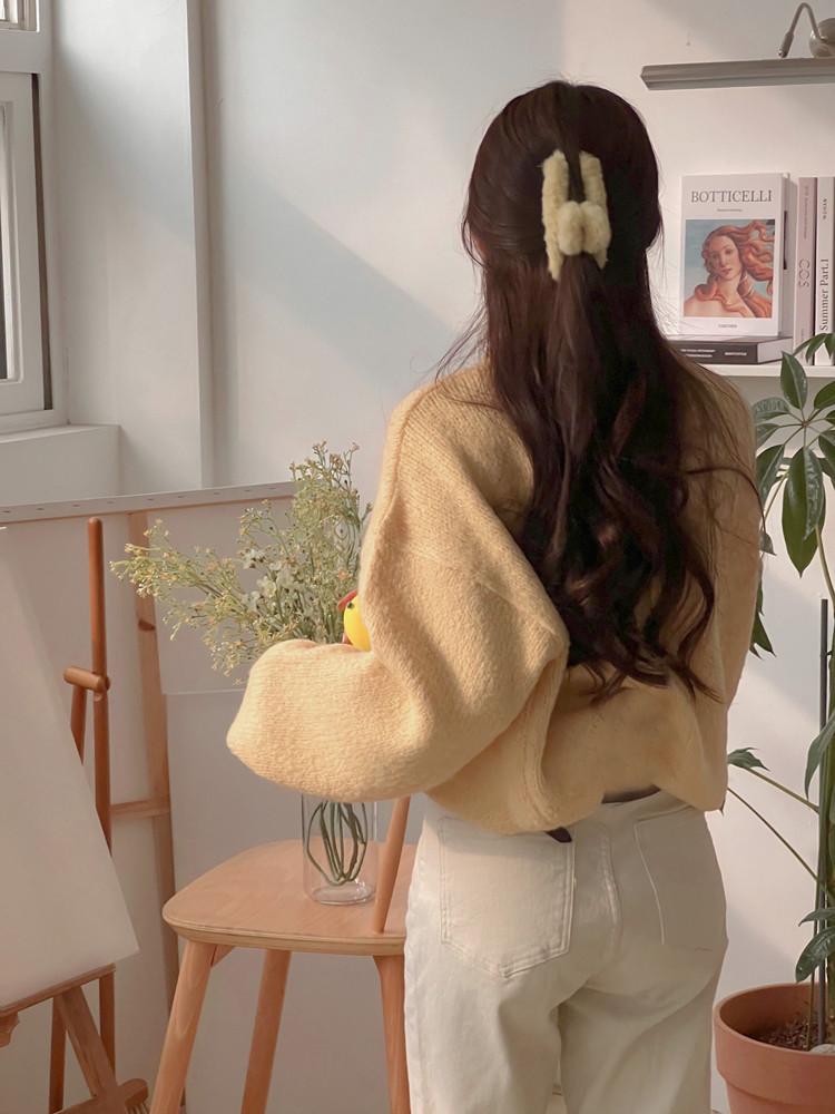 울 라운드 폭닥 베이직 니트 (2color)