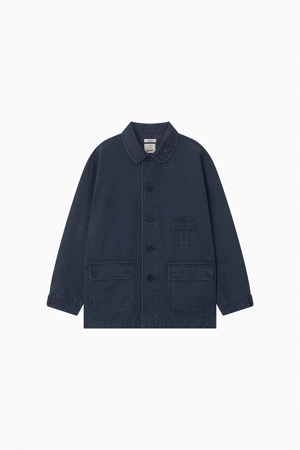 STAR FLORAL WASHED COTTON JACKET, NAVY