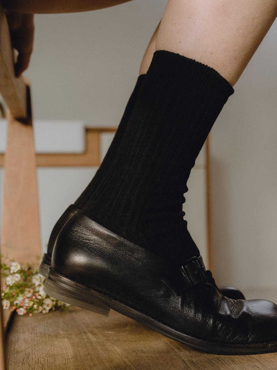 Organic cotton socks in black_오가닉 코튼 삭스 블랙