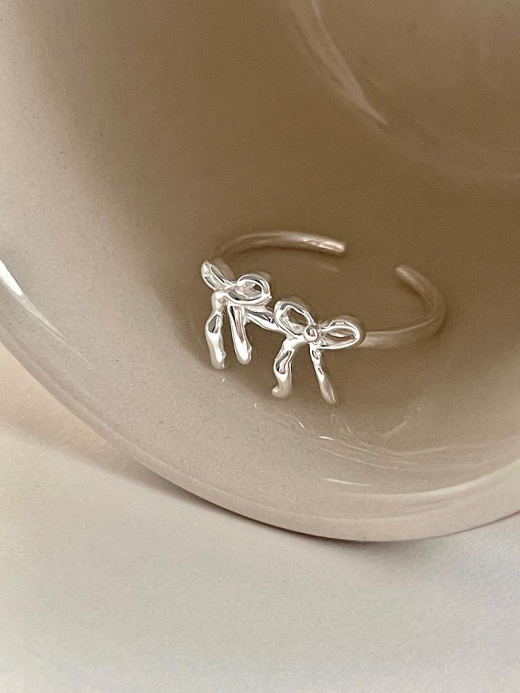 실버925 더블 리본 반지 오픈링