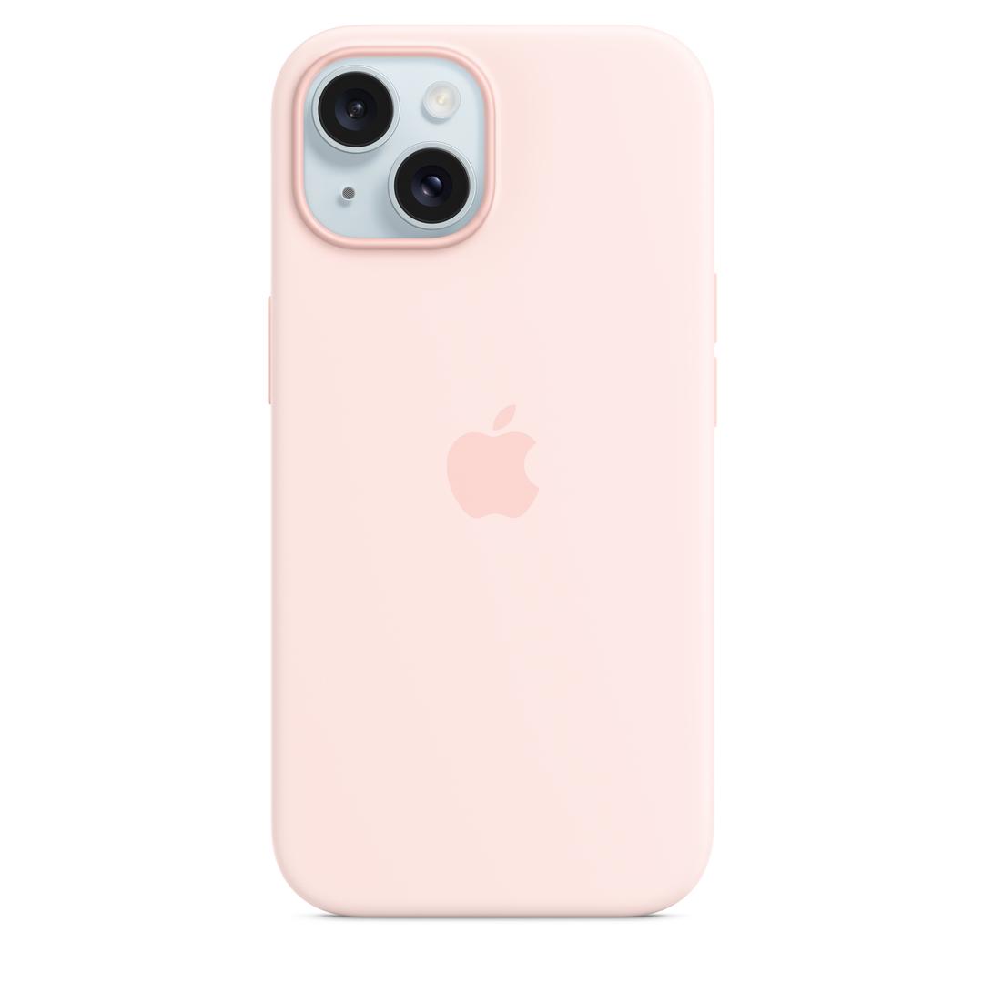 MagSafe형 iPhone 15 실리콘 케이스 - 라이트 핑크
