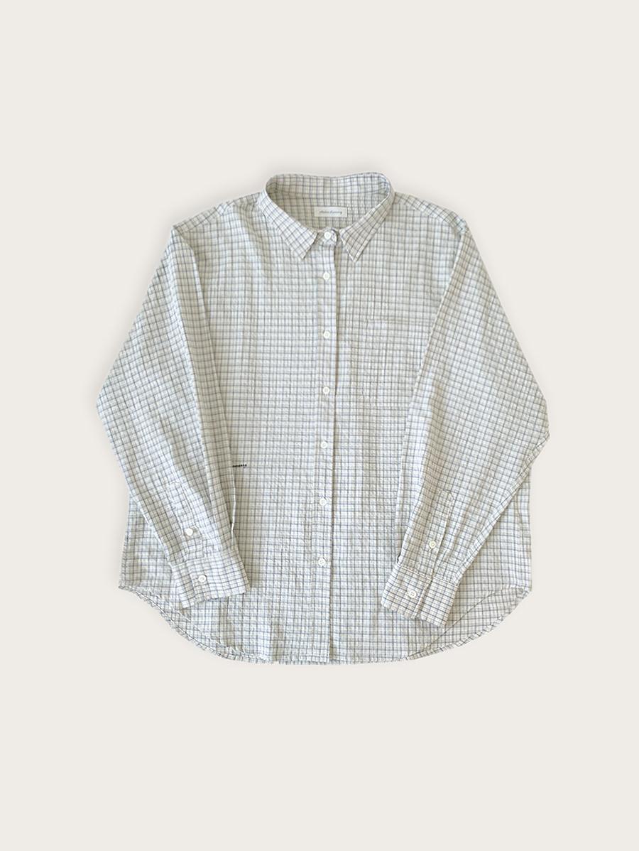 windy check shirt - light beige
