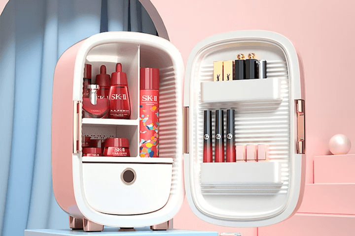 화장품냉장고 화장품 정리 보관함 립스틱 마스크팩 보관 미니냉장고 mc-12