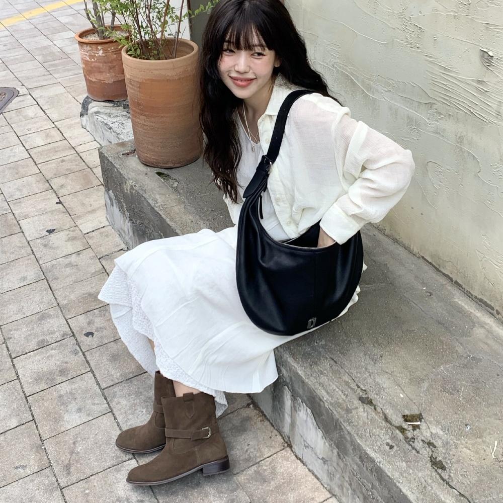 [셀럽/유투버 착용][단독] KM083 카우레더 스트랩 클래식 부츠 3type 천연가죽 ver