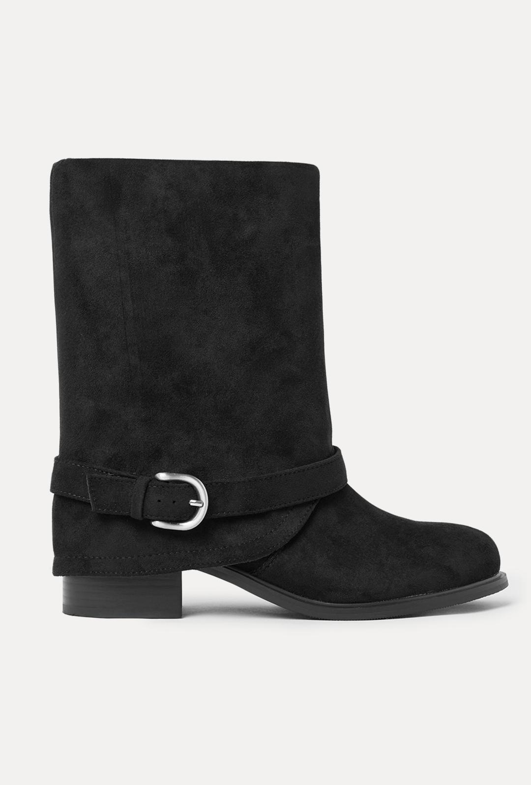 버클 폴딩 미들부츠 (4cm)_MIAXAG102B