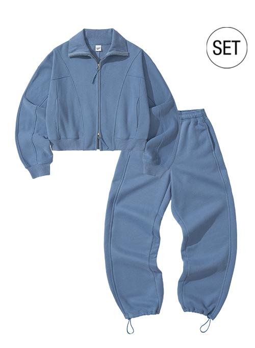 [WOMEN][SET] LINE JERSEY TRACK TOP SET UP_PASTEL BLUE