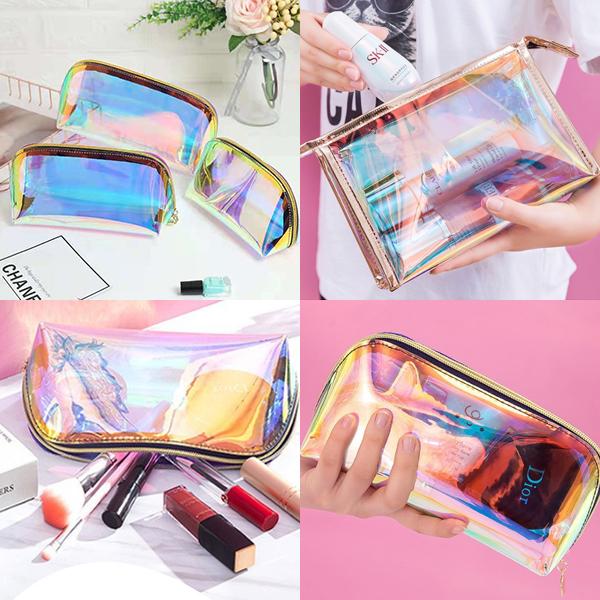 레이첼 홀로그램 여름 수영 목욕 방수 스포츠 비치 가방 파우치 투명 여행용 화장품 PVC 수영복 메이크업 비치백 대용량 반투명 파우치백 5종