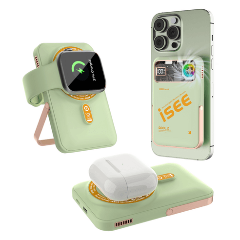 isee 아이시3in1대용량 쿨링 맥세이프 터보 냉각팬 거치대 무선고속충전 리튬 폴리머 보조배터리 10000mAh - 보조배터리 | 쿠팡