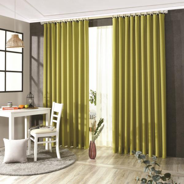 린네니 암막커튼 민자형 라이트그린 140X160cm (커튼봉 미포함)