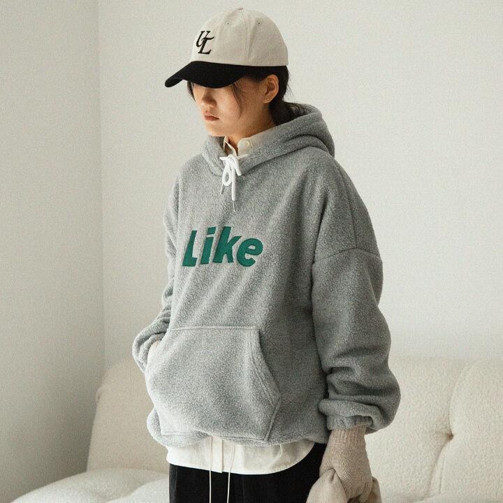 라이크 양털 후드티 melange gray[멜란지그레이]