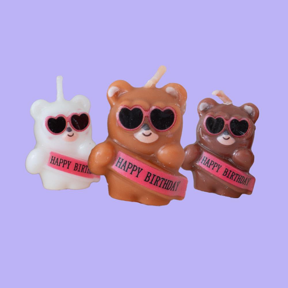 케이파티 어깨띠 곰돌이초 생일초 케이크초 (3개입)