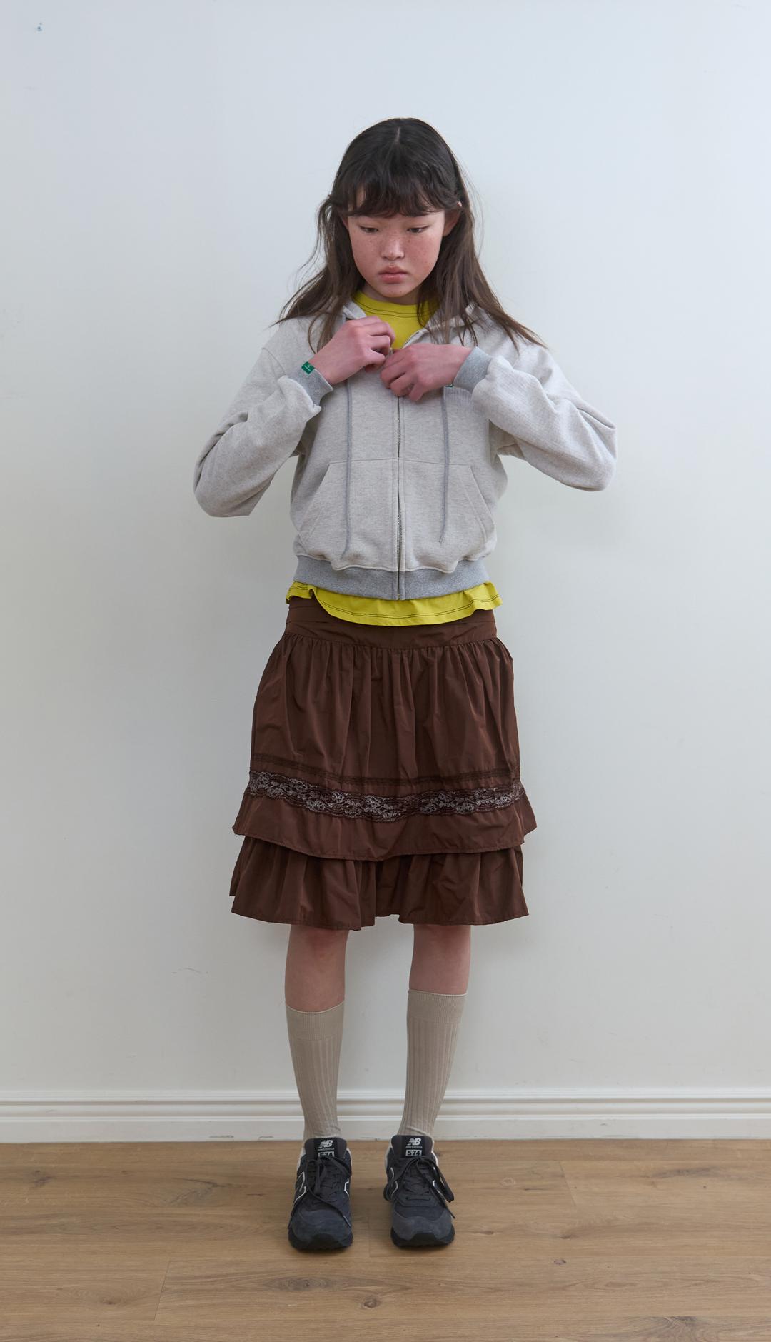 337. Tiered Lace SK _ Brown