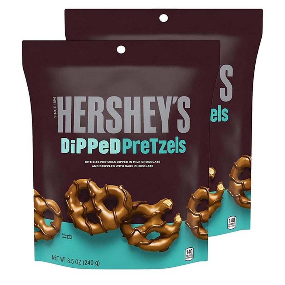 허쉬 딥 프레첼 밀크 초콜릿 드리즐드 다크 240g 2개