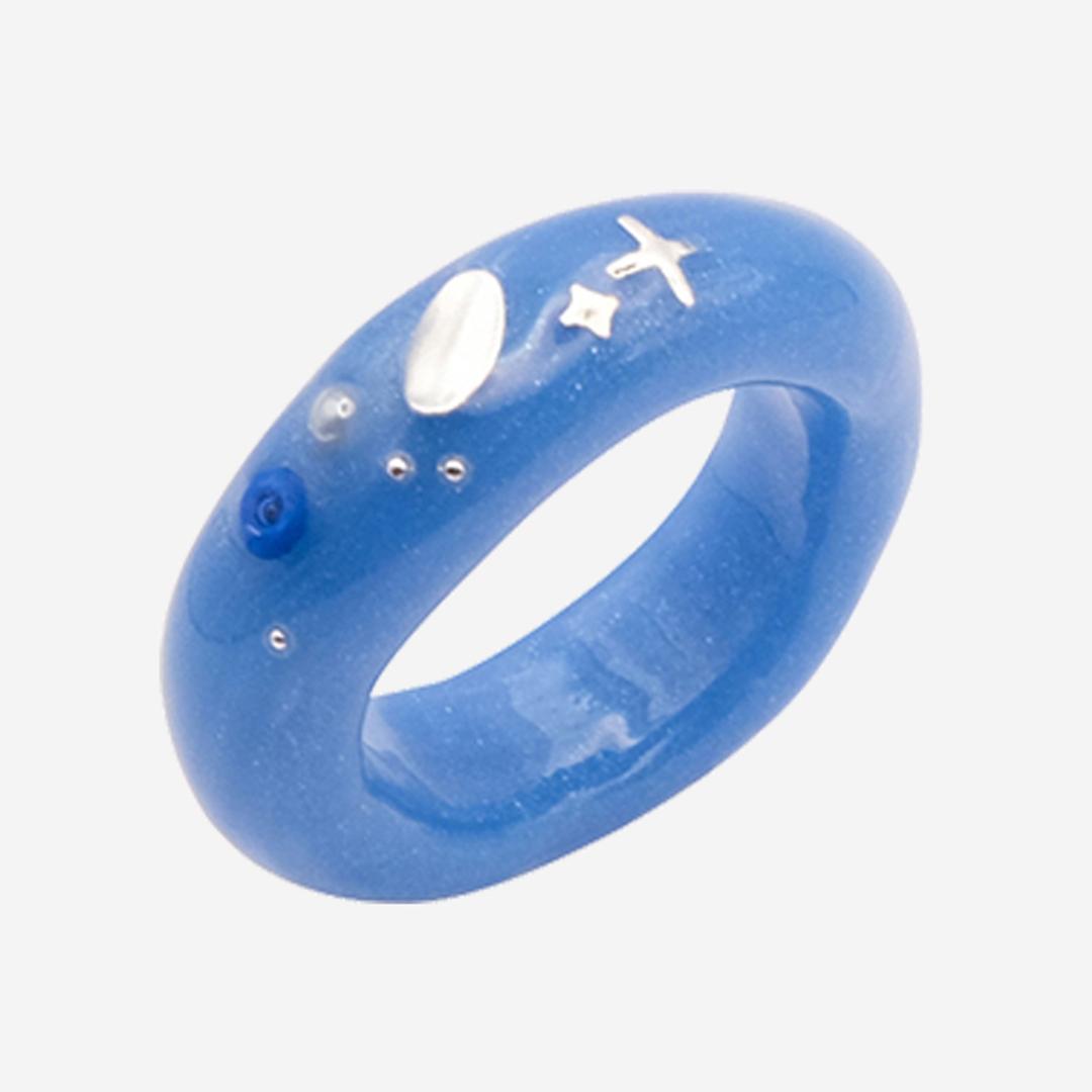 Nff Oval Point Ring Blue