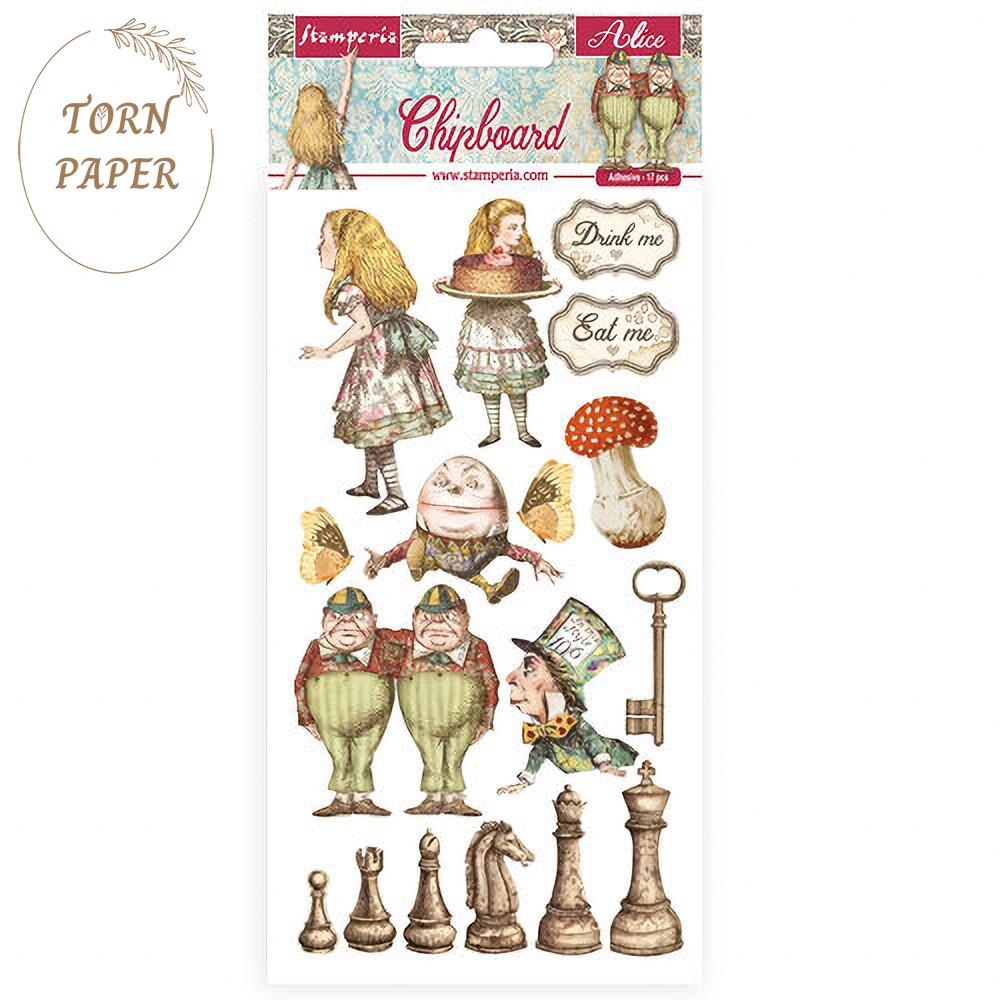 Stamperia 스탬페리아 Alice through the looking glass 칩보드 STA 236
