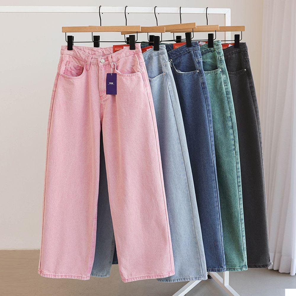 로에버 컬러 와이드 코튼 팬츠