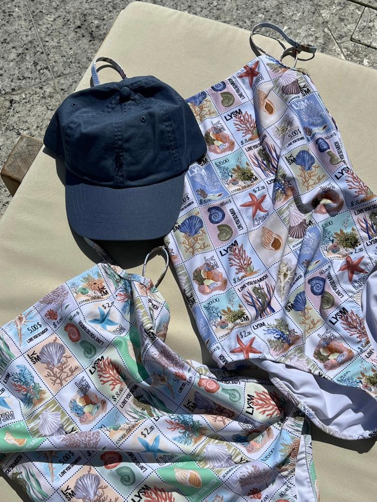 Postage Stamp Swimsuit 포스티지 스탬프 스윔수트(2colors)