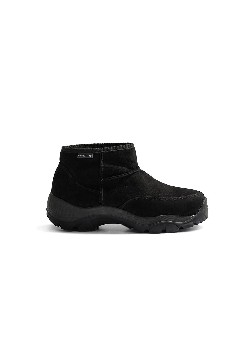 SUEDE MOUNTAIN ANKLE BOOTS, BLACK
