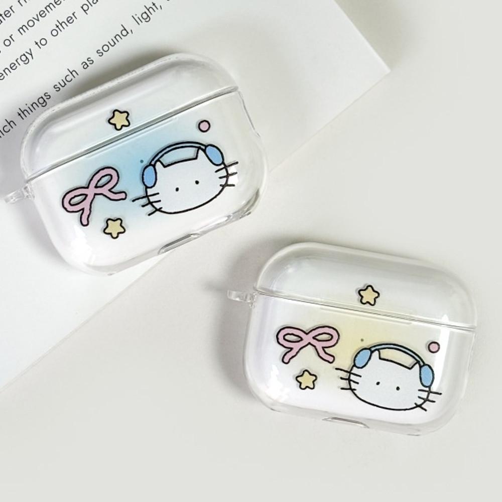 고양이 별 리본 키치 에어팟 프로 버즈 라이브 플러스 이어폰 하드 케이스