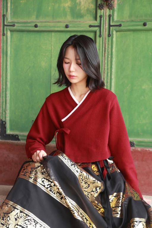 모든날 니트 저고리 한복 가디건 (연보라,파랑,버건디)