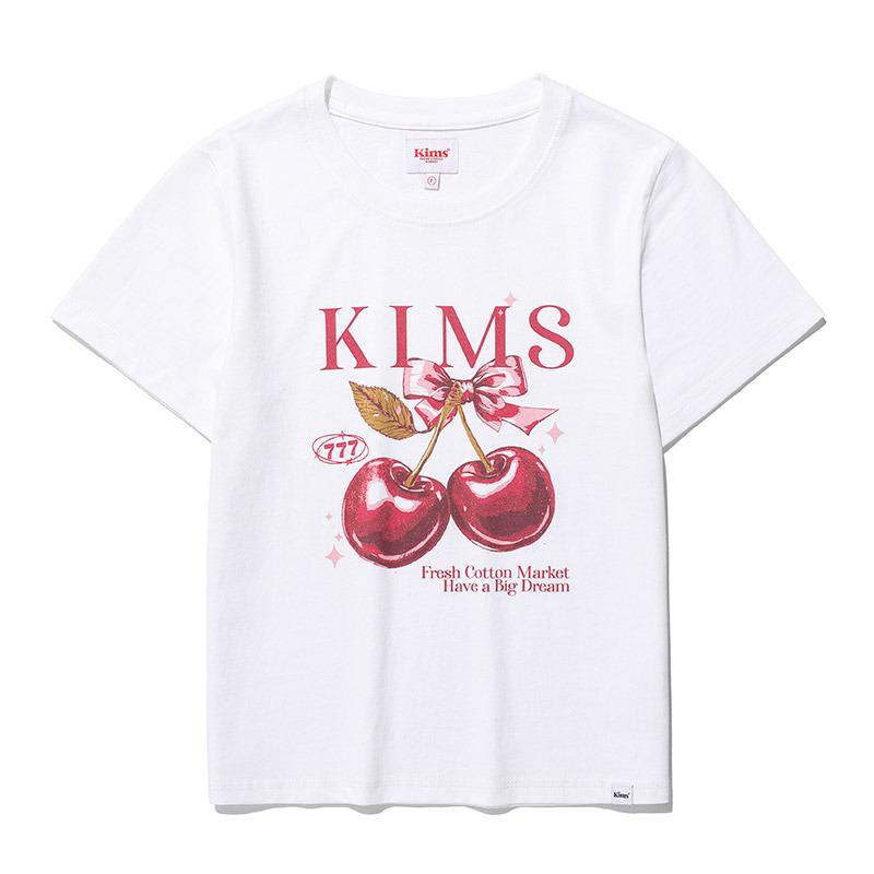Three Seven Cherry Tee White