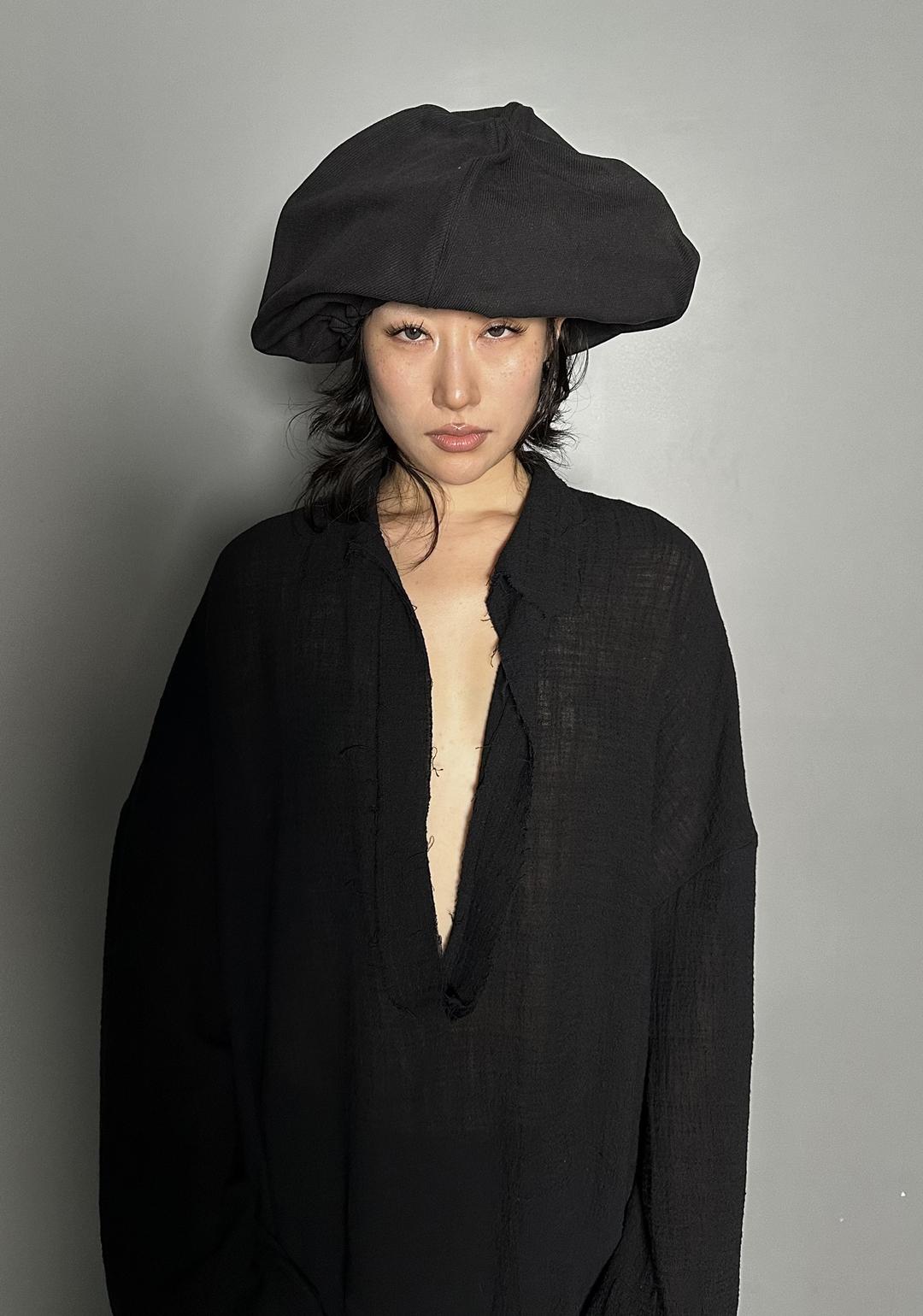 SS25 AMU Unisex. Wire Oversized Stopper Hat #BLACK [자사몰 혜택 10%]
