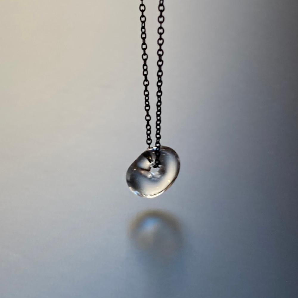 clear glass necklace 클리어 유리목걸이 써지컬목걸이 써지컬스틸