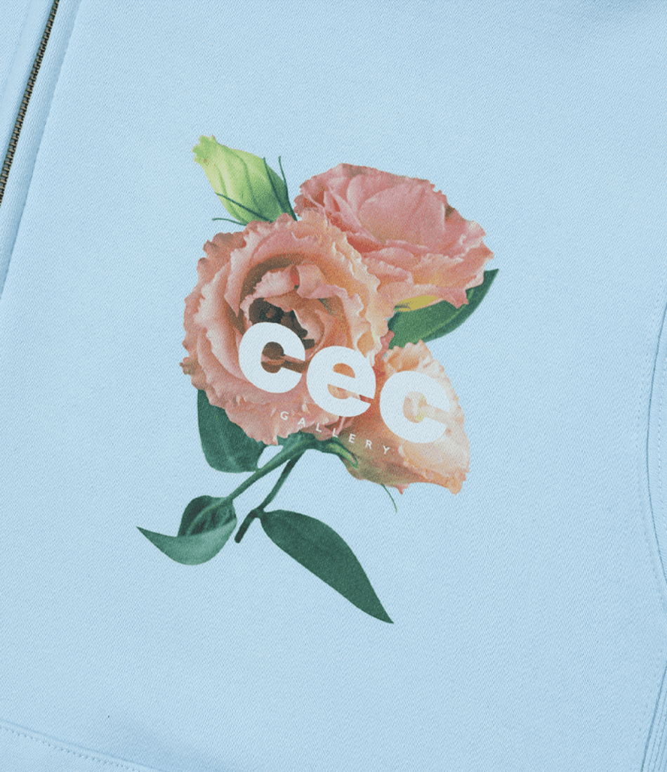 CEC GRAPHIC LOGO ZIP-UP HOODIE(SKY BLUE/기모)