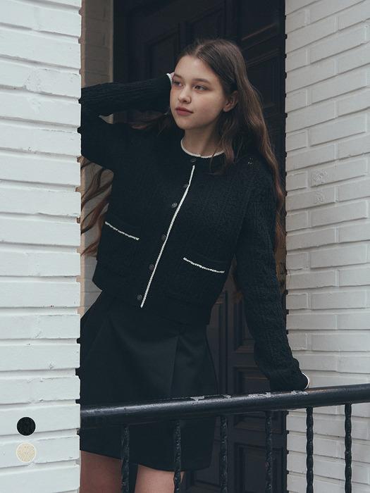 컬러 라인 크로셰 가디건_2color