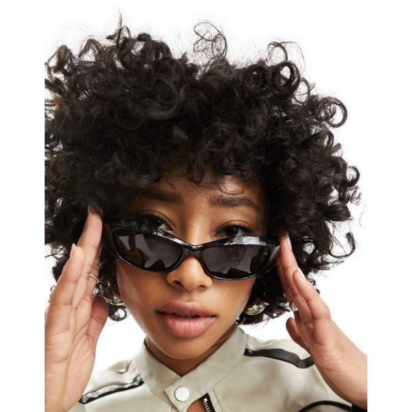 Le Specs 블랙 스위프트 랩 선글라스 153915