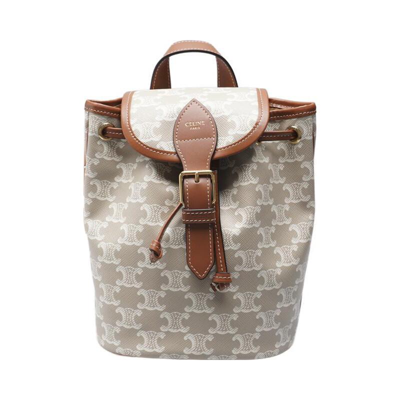 베이지 그레이 트리오페 캔버스 폴코 미니 백팩