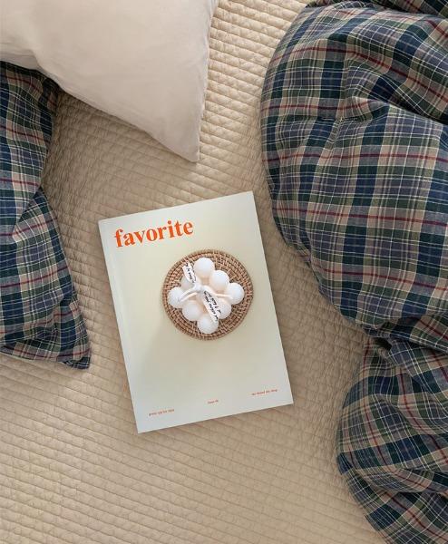 [릴리프] 20수 워싱 선염면/차렵이불 세트 (안감 면,극세사 선택) (S,Q)(2colors)