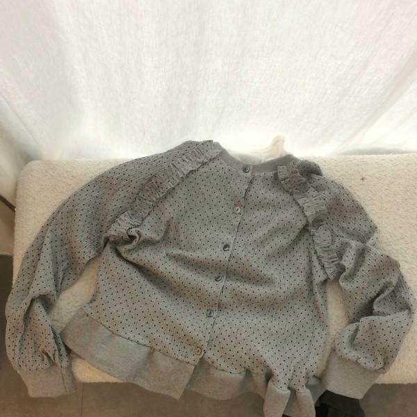 [5/23 순차출고] Baby Dot Frill Cardigan ••♡ GREY