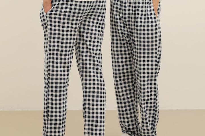 커플 잠옷 파자마 홈웨어 선물 수면 체크 면 긴 바지 국민잠옷 ANPA 10