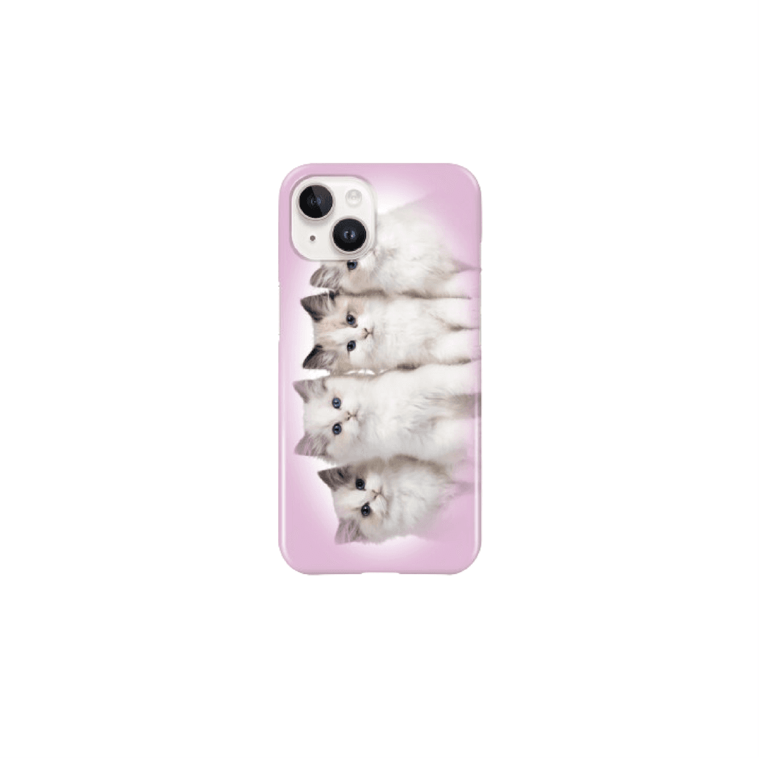 Twin pink kitty phone case