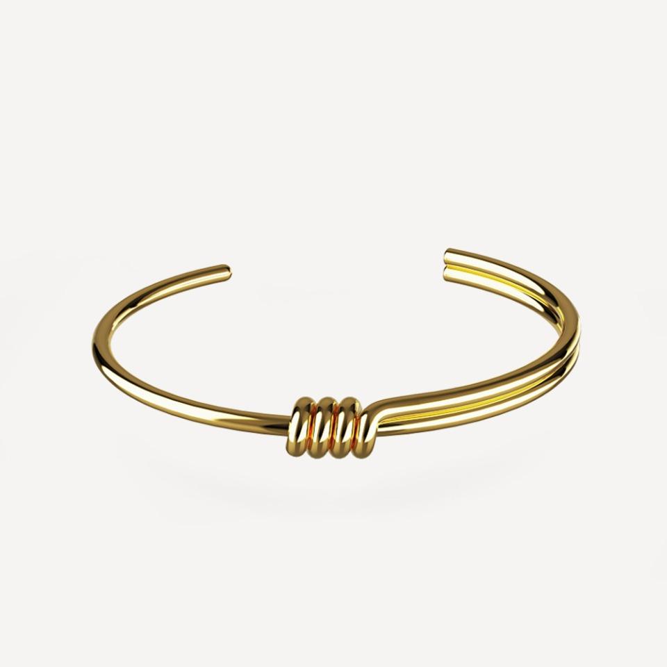Half two line spring bangle (하프 투 라인 스프링 장식 뱅글) Silver/Gold