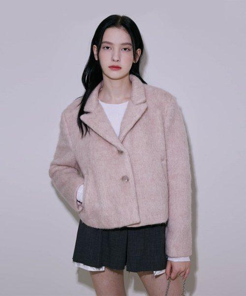 Angora Crop Jacket [Pink]