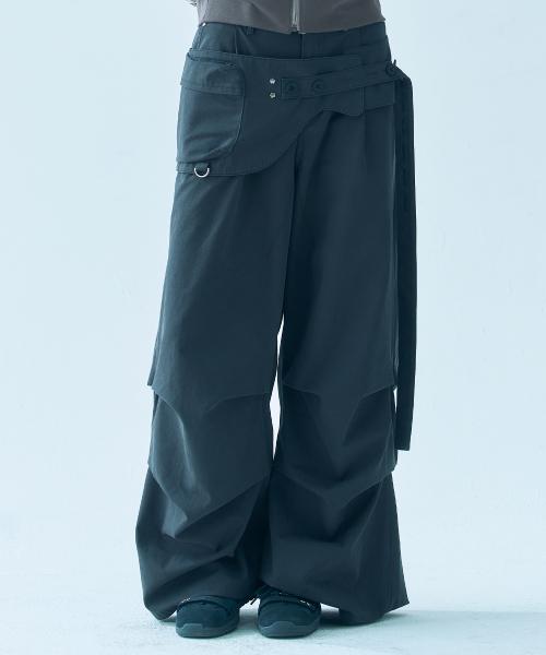 WASHED BELT BAG PANTS [CHARCOAL]