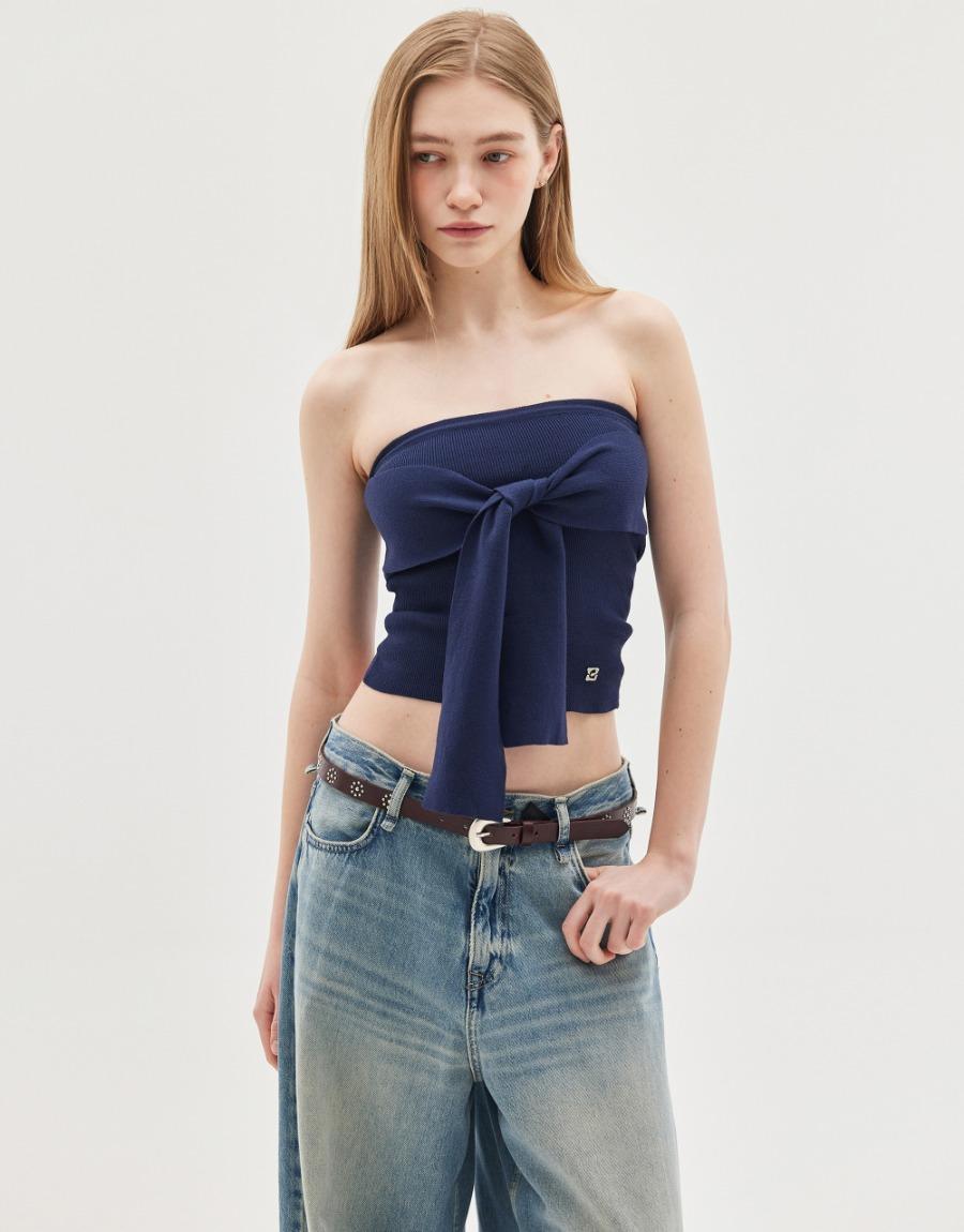 TIED UP KNIT TUBE TOP